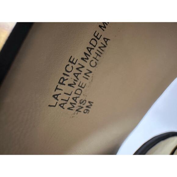 Charles by Charles David Latrice Faux Leather Wedge Sandals Black Women’s Sz 9 - Picture 8 of 9